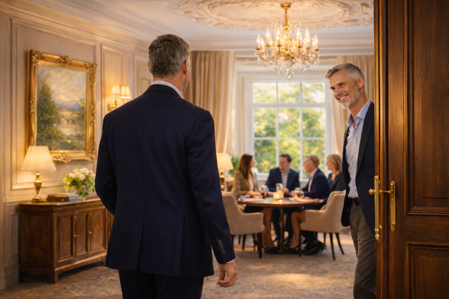 Private room with members gathering