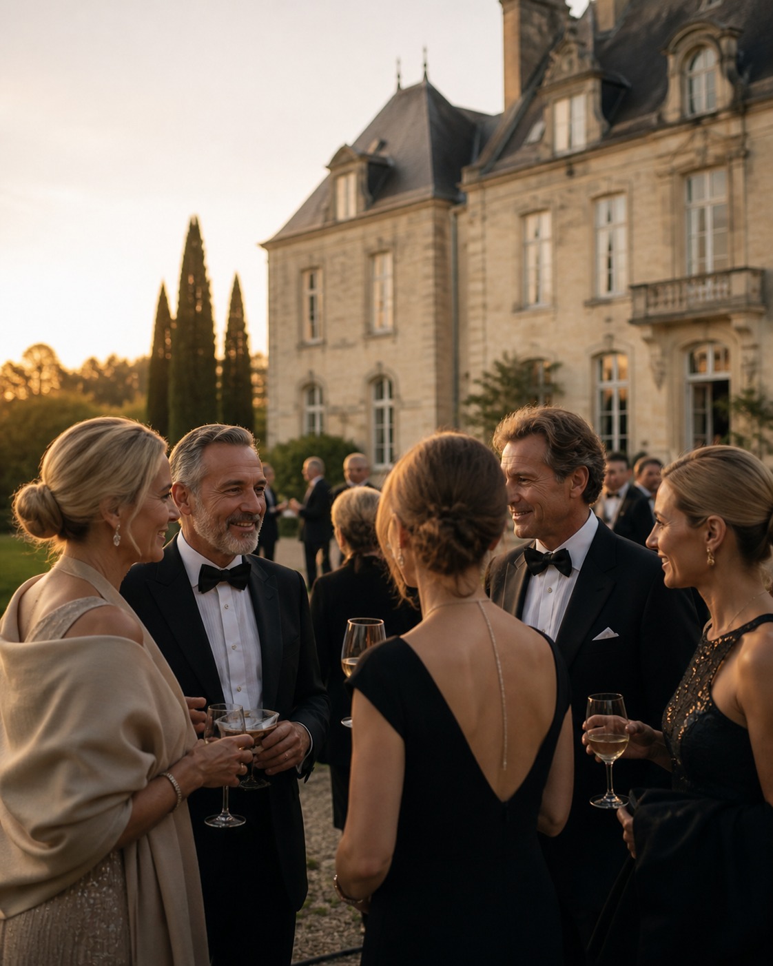 Private evening gathering at an estate